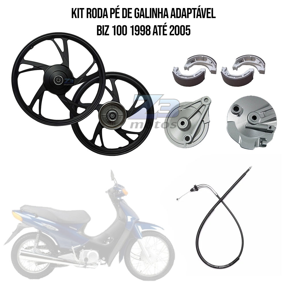 Kit Roda Pé Galinha Adaptável Biz 100
