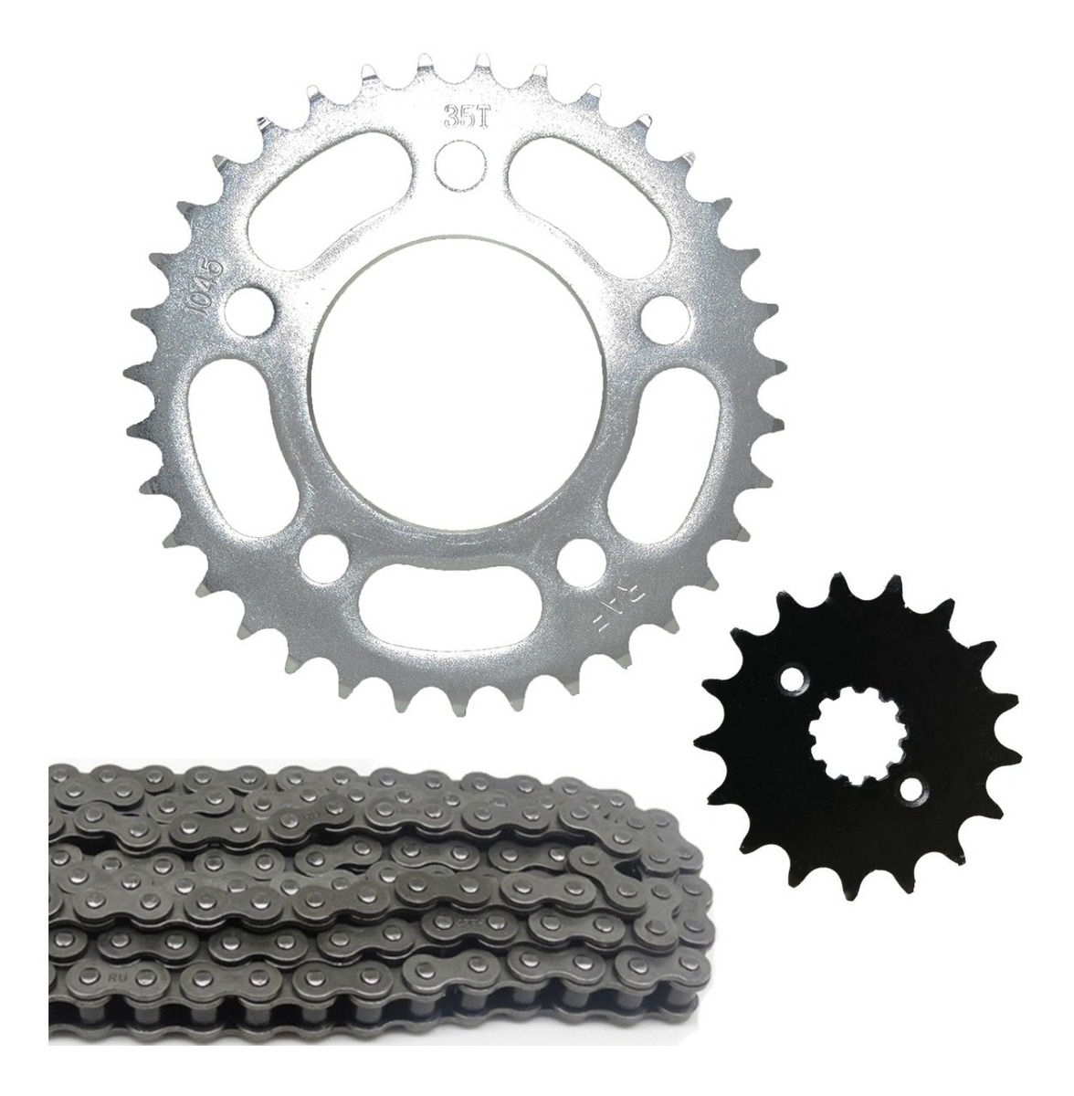 Kit Relação Cbx 250 Twister Coroa 35 Pinhão 17 Corrente Fina com Retentor
