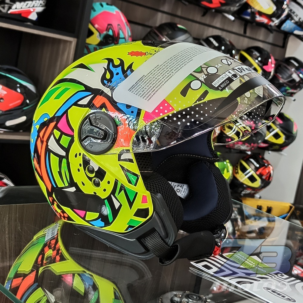 CAPACETE MOTO PEELS ICON KING AZUL METALIZADO E COLORIDO - DKA MOTOS