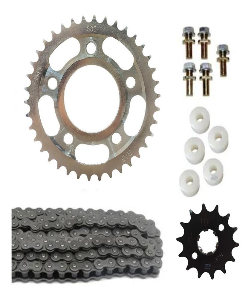 Kit Relação Cbx 200 Strada 38x14 + Prisioneiros + Buchas