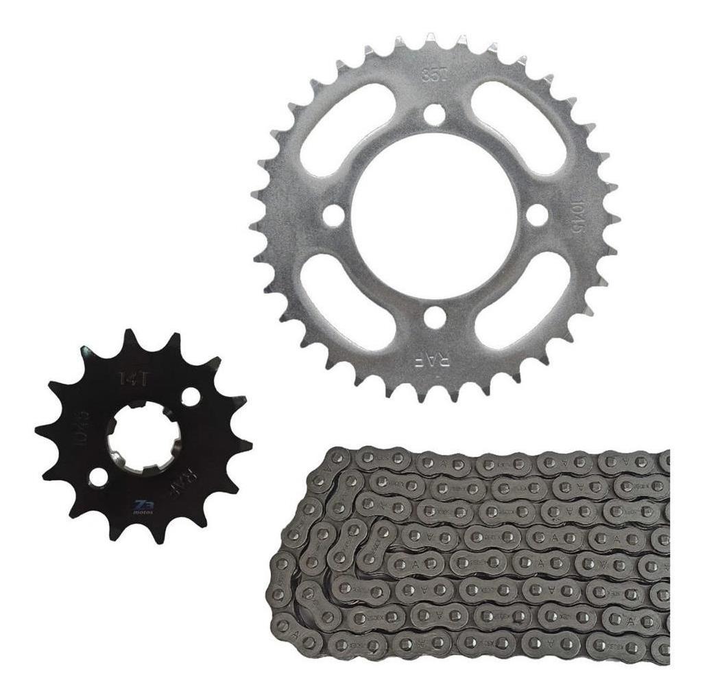 Kit Relação Ybr Coroa 35 X Pinhão 14 Corrente Fina Retentor