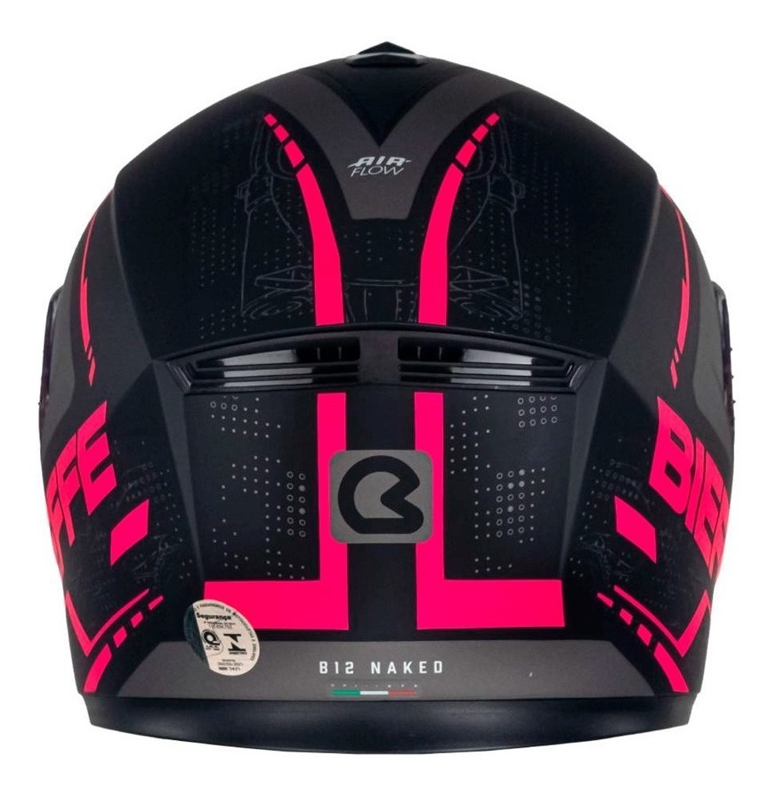 Capacete Feminino Fechado Bieffe B 12 Naked Preto Com Rosa é na Z3 Motos sua melhor Opção em