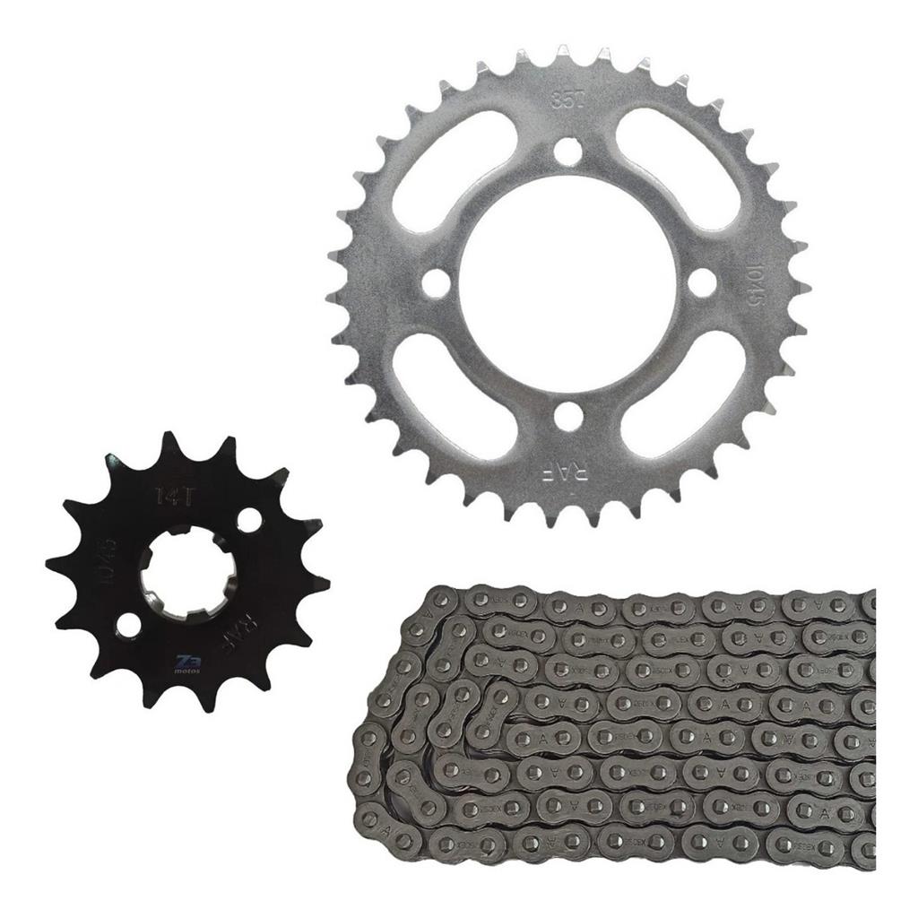 Kit Relação Ybr Coroa 35 X Pinhão 14 Corrente Fina 428x118