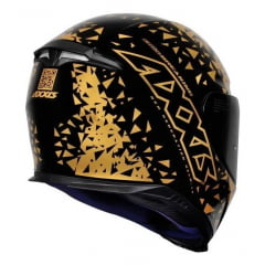 Capacete Axxis Eagle Breaking Gloss Black Gold 