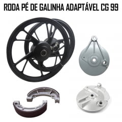 Kit Roda Pé de Galinha MOD160EX Adaptável para CG 99 SEM CÂMARA DE AR