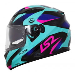 Capacete Ls2 Stream Crown Turquoise/pink