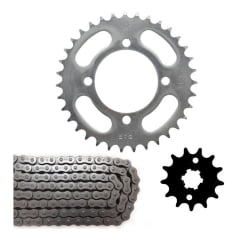 Kit Relação Yamaha Ybr 125 Coroa 35 Pinhão 13 Corrente Fina