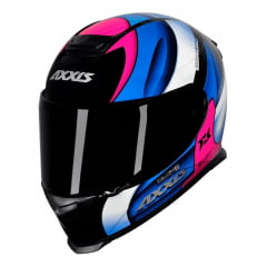 Capacete Axxis Eagle Tecno Gloss Black Pink Blue