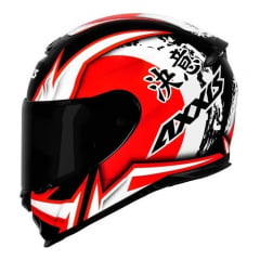 Capacete Axxis Masculino Eagle Japan Gloss Black Red White 