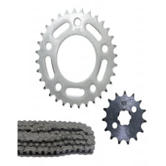 Kit Relação Cbx 200 Strada Coroa + Pinhão 15 + Corrente Fina