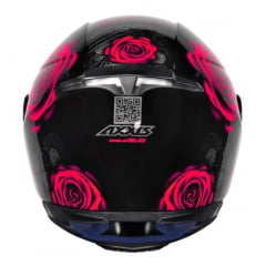  Capacete Axxis Feminino Eagle Flowers New Gloss Black Pink