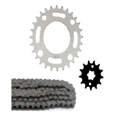 Kit Relação Cbx 150 Aero Coroa 28 Pinhão 13 Corrente Fina
